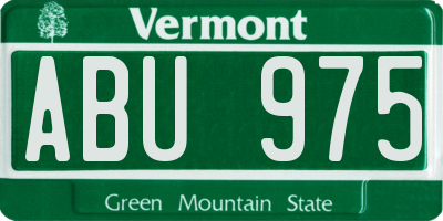 VT license plate ABU975