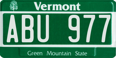 VT license plate ABU977