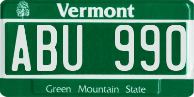 VT license plate ABU990