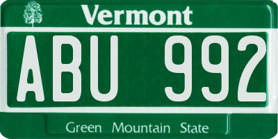 VT license plate ABU992