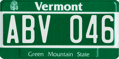 VT license plate ABV046