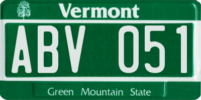 VT license plate ABV051