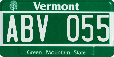 VT license plate ABV055