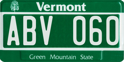 VT license plate ABV060