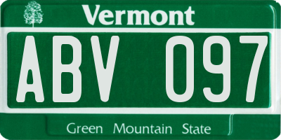 VT license plate ABV097