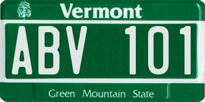 VT license plate ABV101