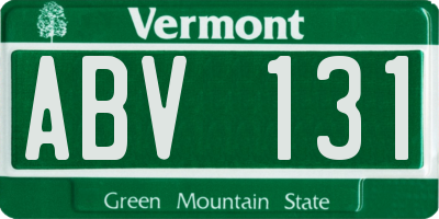 VT license plate ABV131