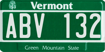 VT license plate ABV132