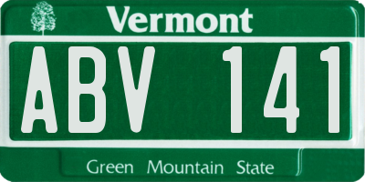 VT license plate ABV141