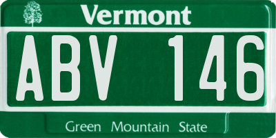 VT license plate ABV146