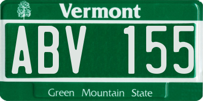 VT license plate ABV155