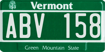 VT license plate ABV158