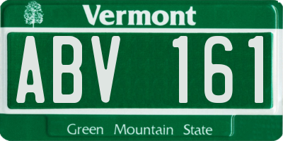 VT license plate ABV161