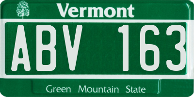 VT license plate ABV163