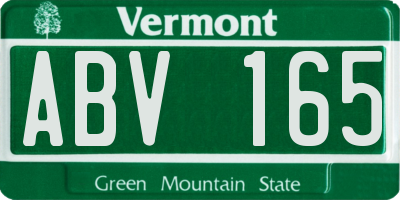 VT license plate ABV165