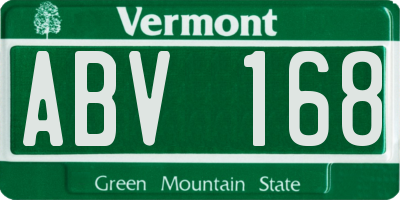 VT license plate ABV168
