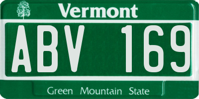 VT license plate ABV169