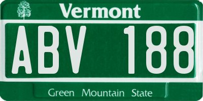 VT license plate ABV188