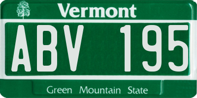 VT license plate ABV195