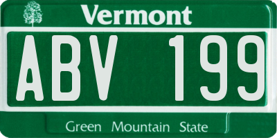 VT license plate ABV199