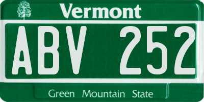 VT license plate ABV252