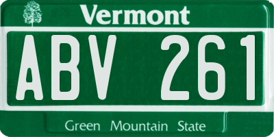VT license plate ABV261