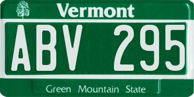 VT license plate ABV295