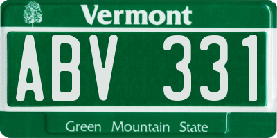 VT license plate ABV331