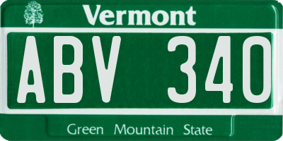 VT license plate ABV340