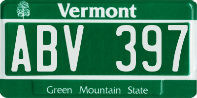 VT license plate ABV397