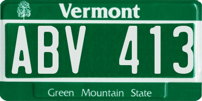 VT license plate ABV413