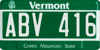 VT license plate ABV416