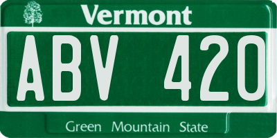 VT license plate ABV420
