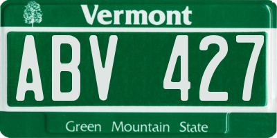 VT license plate ABV427
