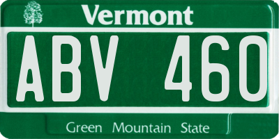 VT license plate ABV460