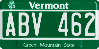 VT license plate ABV462