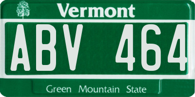 VT license plate ABV464