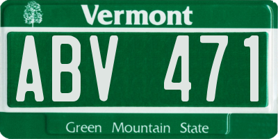 VT license plate ABV471