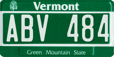 VT license plate ABV484
