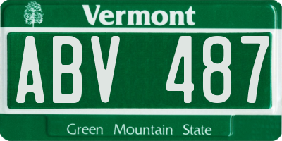 VT license plate ABV487