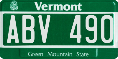 VT license plate ABV490