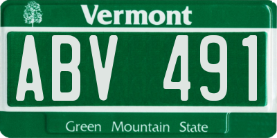 VT license plate ABV491