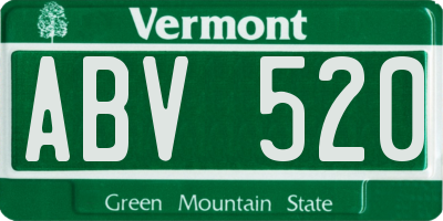 VT license plate ABV520