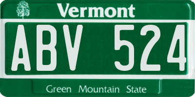 VT license plate ABV524