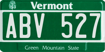 VT license plate ABV527