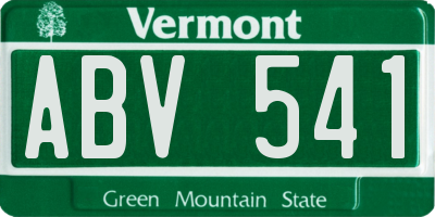 VT license plate ABV541