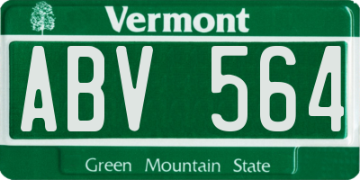 VT license plate ABV564