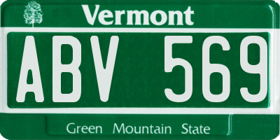 VT license plate ABV569