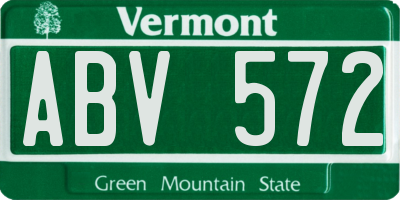 VT license plate ABV572