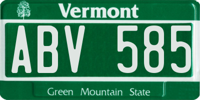 VT license plate ABV585